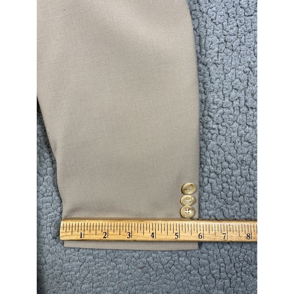 Hugo Boss Angelico Lucca Blazer‎ Suit Jacket Wool USA Mens Beige Size 42S - Picture 15 of 15